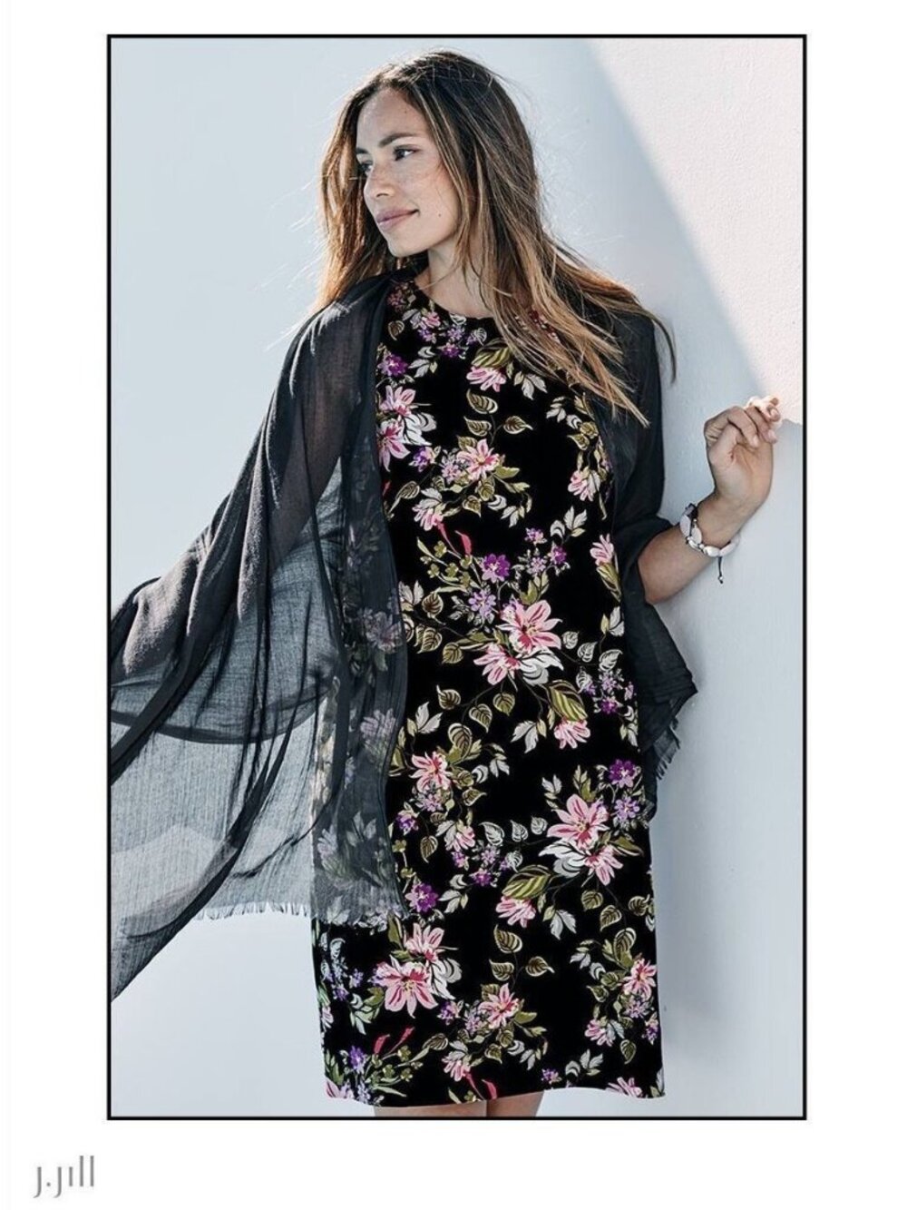 J. Jill Wearever Collection WE Floral‎ Print Sleeveless Pleat-Back Dress Size M